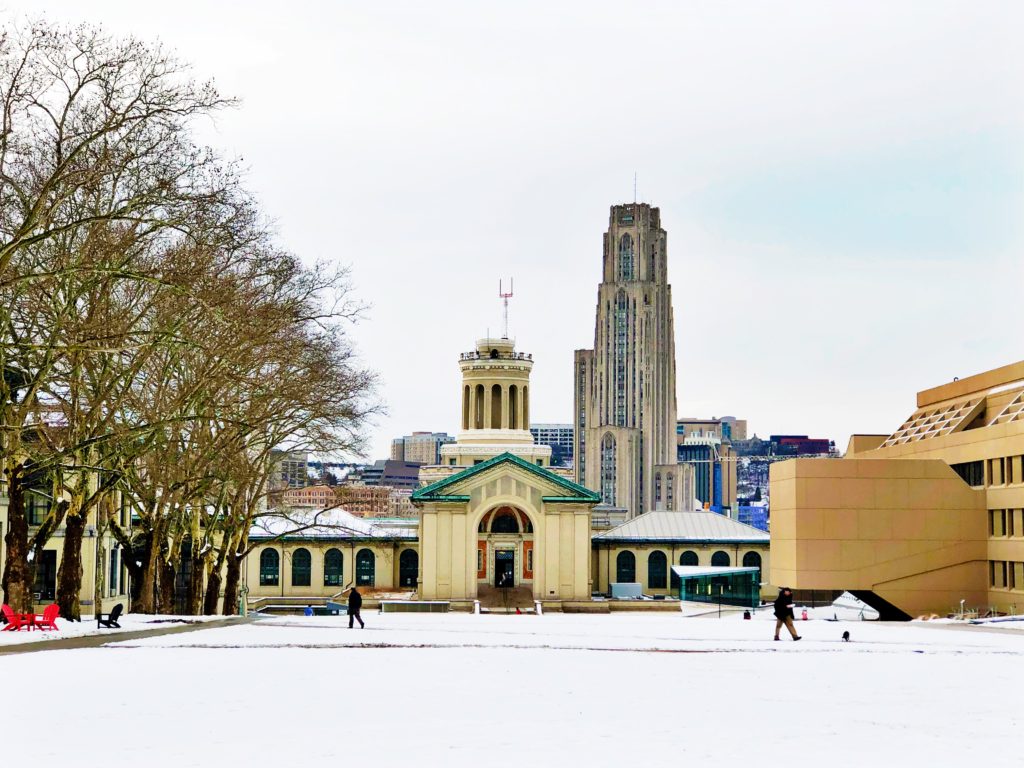Snow covered Carnegie Mellon University