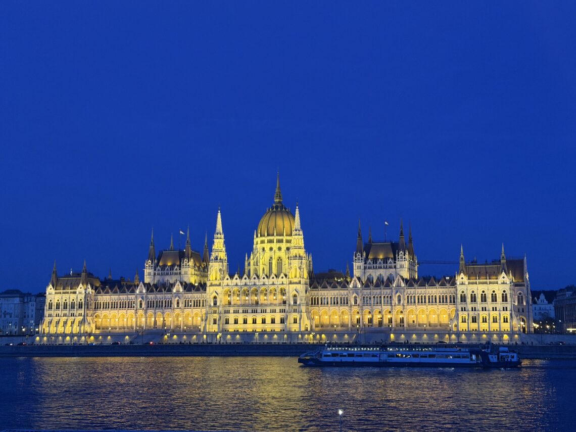 Budapest Parliament building seen from a Viking River Cruise Eastern Europe
