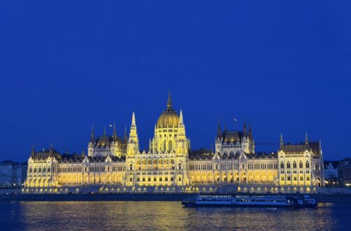 Budapest Parliament building seen from a Viking River Cruise Eastern Europe
