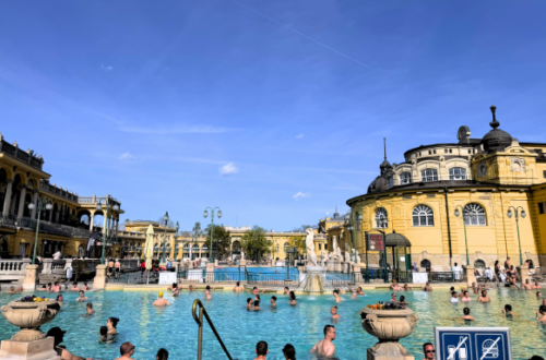 pictue of people enjoying budapest thermal baths