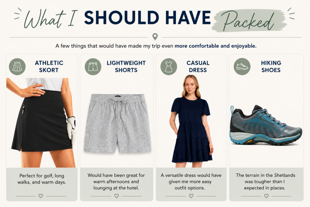 Visual images of items to include in a UK packing list.