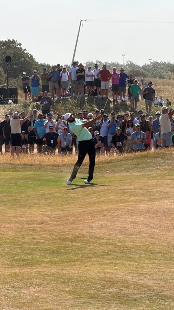 Scottie Sheffler and spectators while attending the open championship